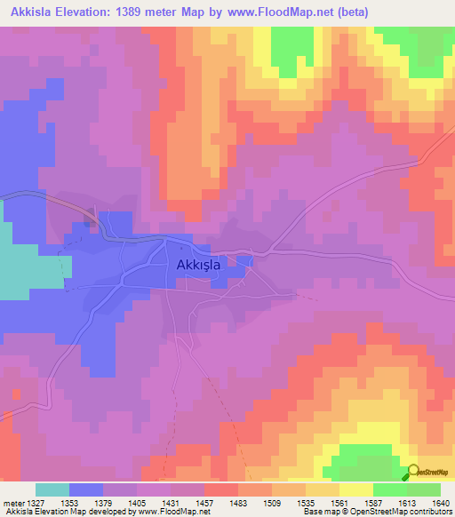 Akkisla,Turkey Elevation Map