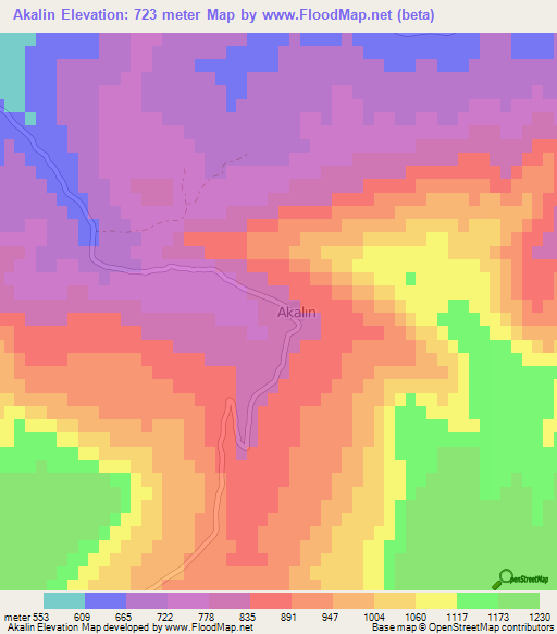 Akalin,Turkey Elevation Map