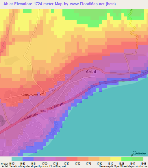 Ahlat,Turkey Elevation Map