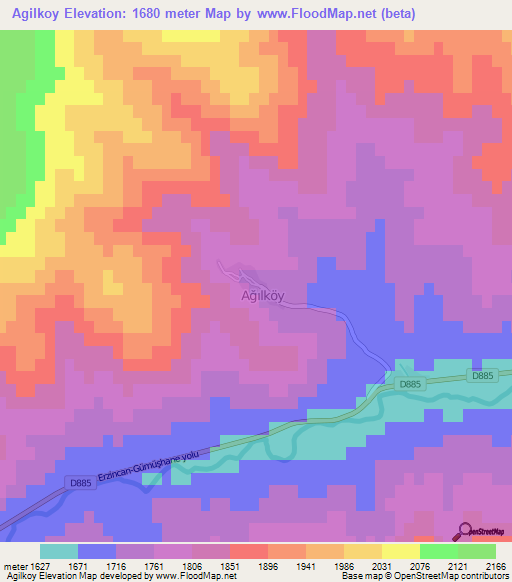 Agilkoy,Turkey Elevation Map