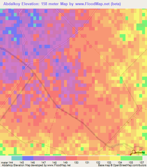 Abdalkoy,Turkey Elevation Map