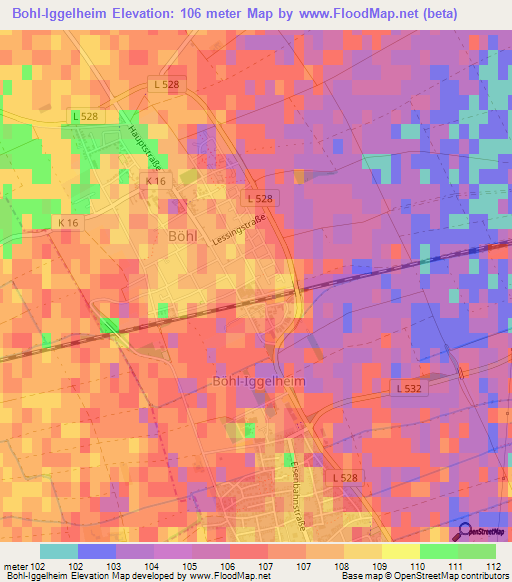 Bohl-Iggelheim,Germany Elevation Map