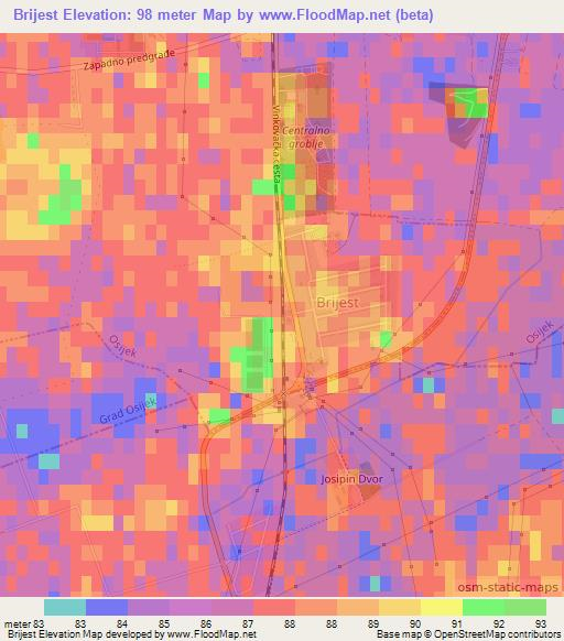 Brijest,Croatia Elevation Map