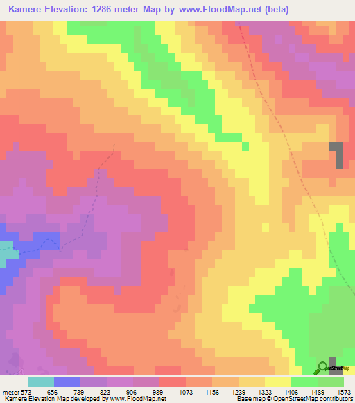 Kamere,Albania Elevation Map