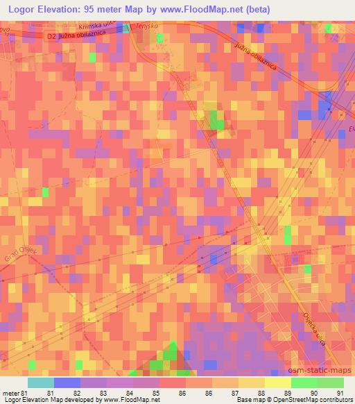 Logor,Croatia Elevation Map