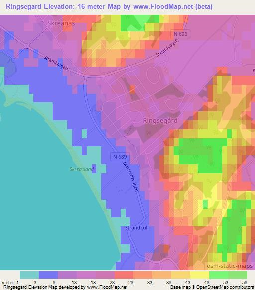 Ringsegard,Sweden Elevation Map