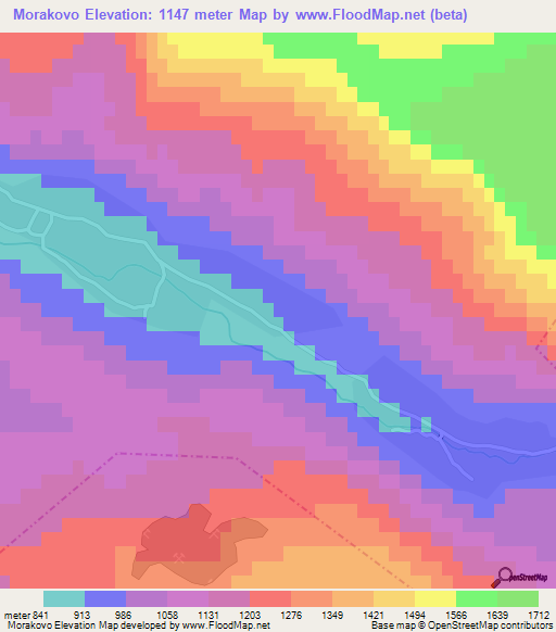 Morakovo,Montenegro Elevation Map