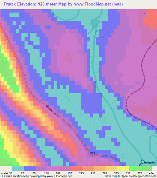 Frutak,Montenegro Elevation Map