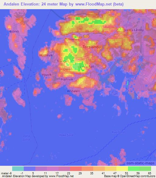 Andalen,Sweden Elevation Map