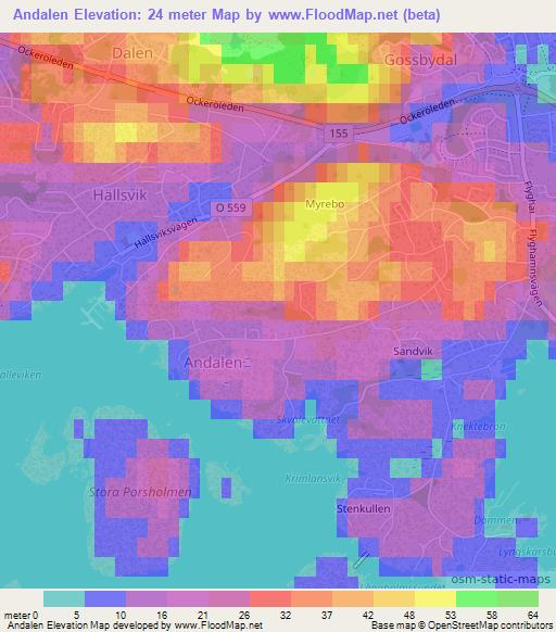 Andalen,Sweden Elevation Map