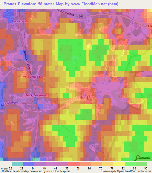 Brattas,Sweden Elevation Map