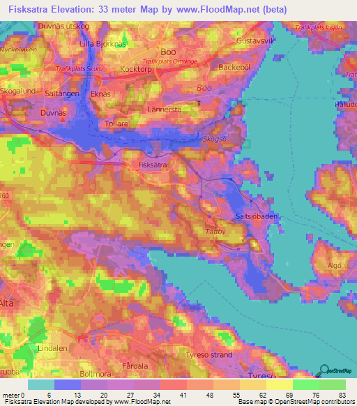 Fisksatra,Sweden Elevation Map