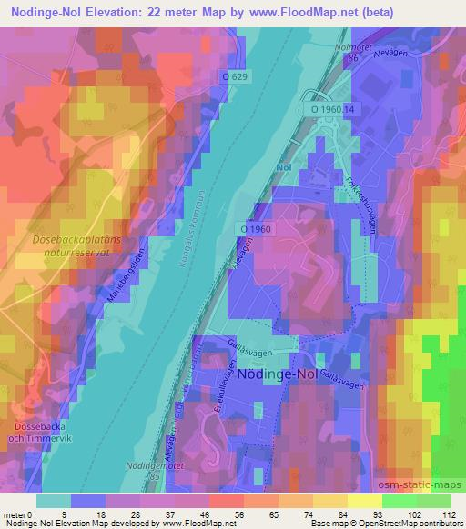 Nodinge-Nol,Sweden Elevation Map