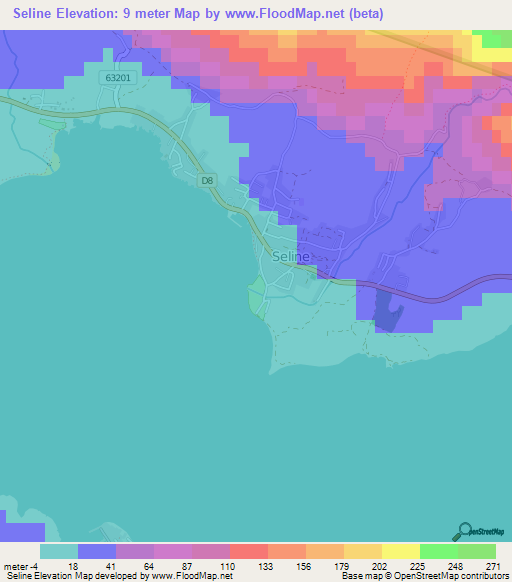 Seline,Croatia Elevation Map