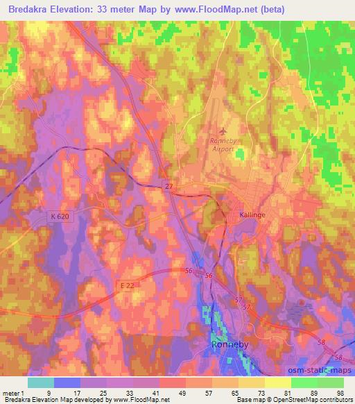 Bredakra,Sweden Elevation Map