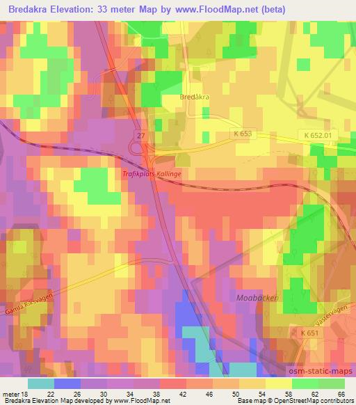 Bredakra,Sweden Elevation Map