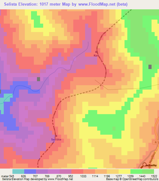 Selista,Montenegro Elevation Map