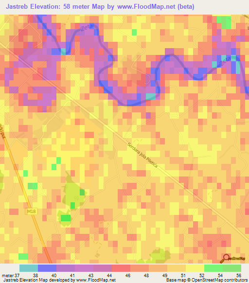 Jastreb,Montenegro Elevation Map