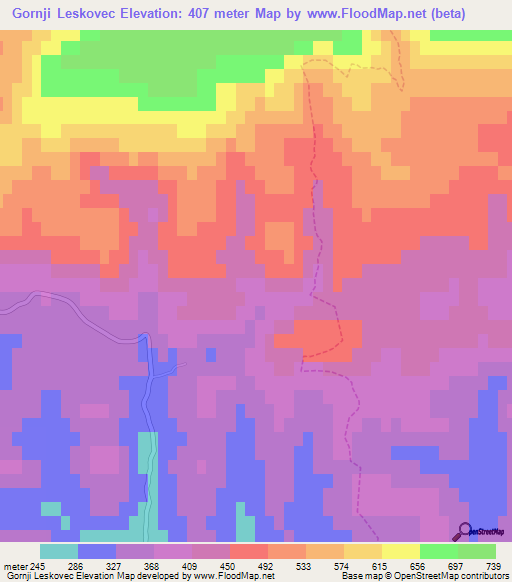 Gornji Leskovec,Slovenia Elevation Map