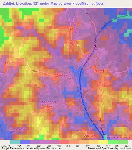 Zabljek,Slovenia Elevation Map