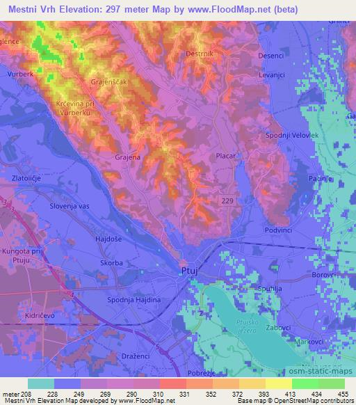 Mestni Vrh,Slovenia Elevation Map