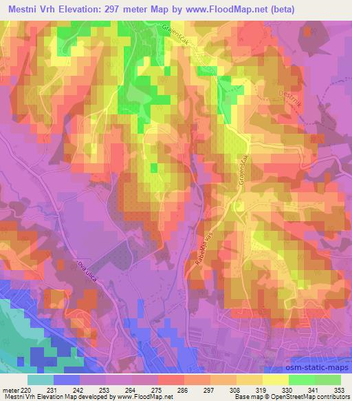 Mestni Vrh,Slovenia Elevation Map