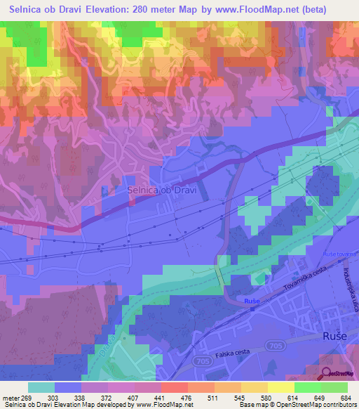 Selnica ob Dravi,Slovenia Elevation Map