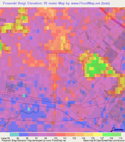 Posavski Bregi,Croatia Elevation Map