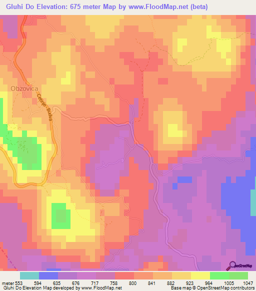 Gluhi Do,Montenegro Elevation Map