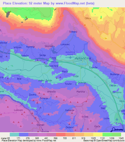 Place,Slovenia Elevation Map