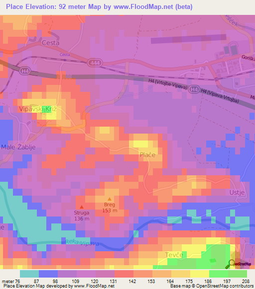 Place,Slovenia Elevation Map