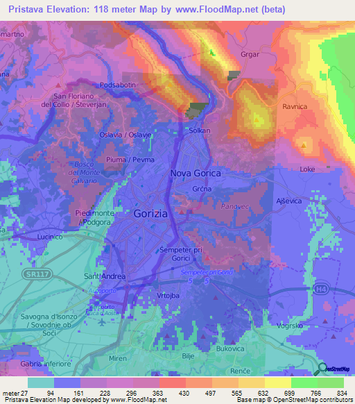 Pristava,Slovenia Elevation Map