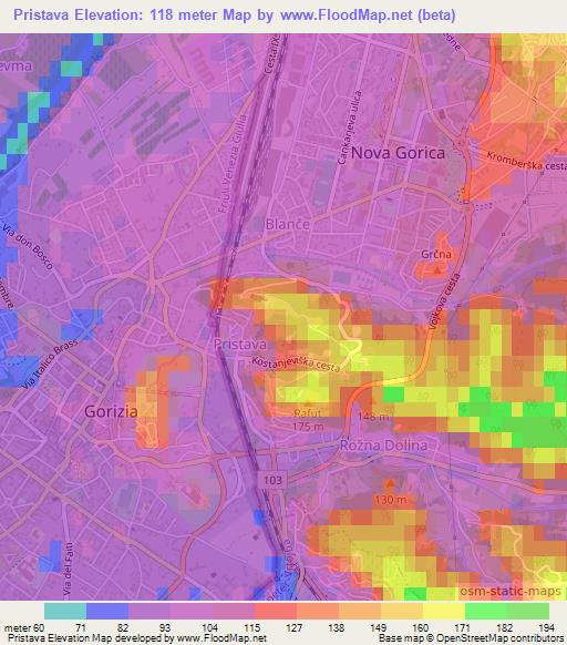 Pristava,Slovenia Elevation Map