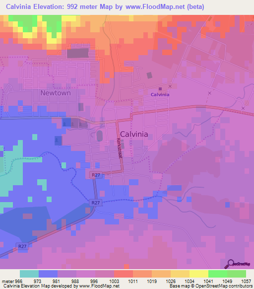 Calvinia,South Africa Elevation Map