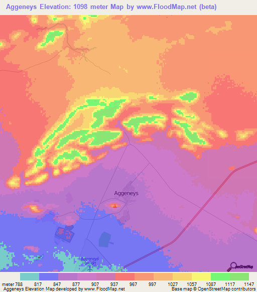 Aggeneys,South Africa Elevation Map