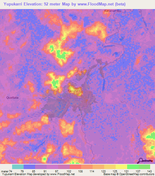 Yupukarri,Guyana Elevation Map