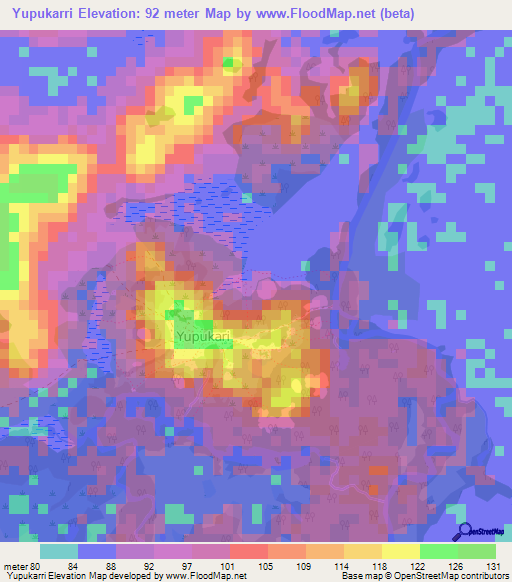 Yupukarri,Guyana Elevation Map