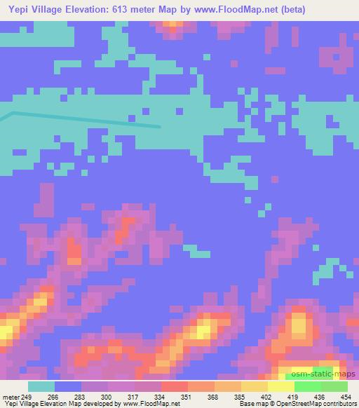 Yepi Village,Guyana Elevation Map