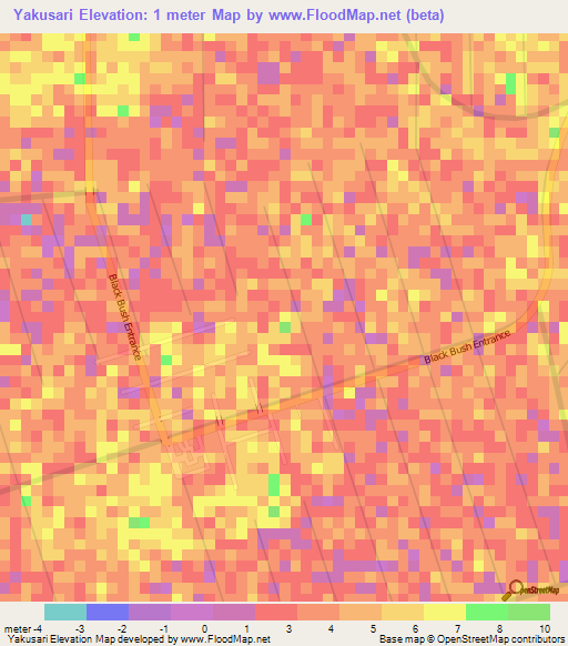 Yakusari,Guyana Elevation Map