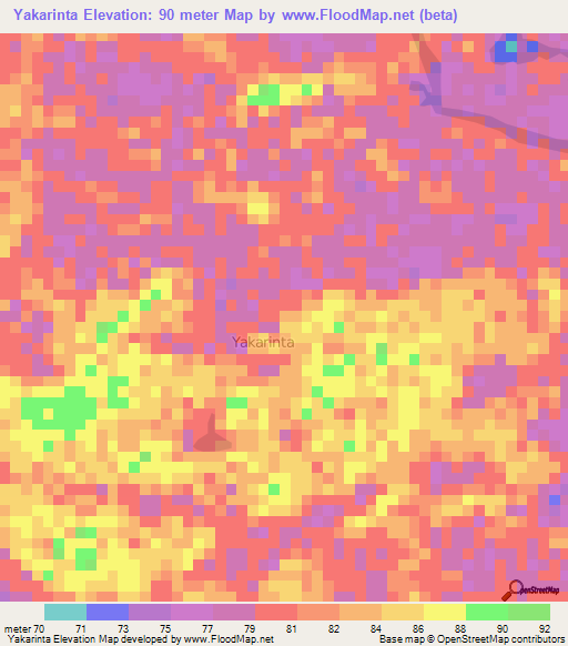 Yakarinta,Guyana Elevation Map