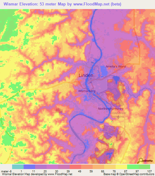 Wismar,Guyana Elevation Map