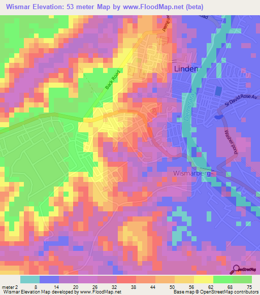 Wismar,Guyana Elevation Map