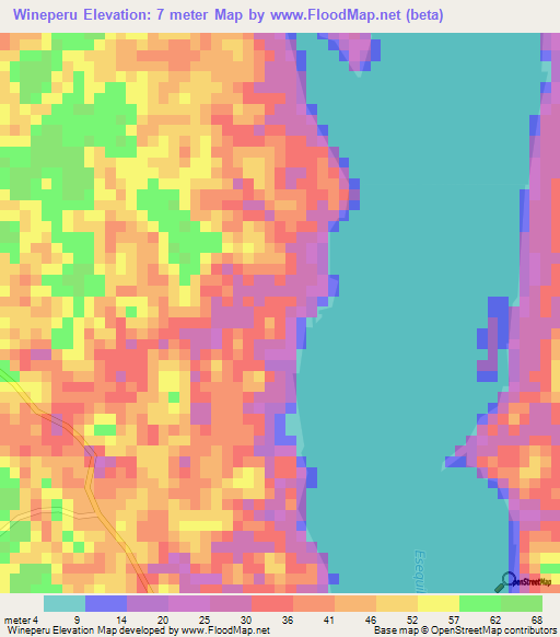 Wineperu,Guyana Elevation Map