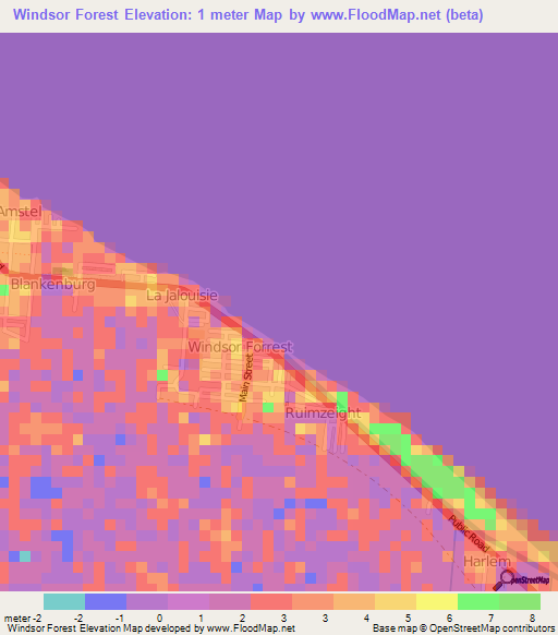 Windsor Forest,Guyana Elevation Map