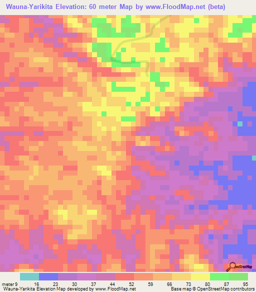 Wauna-Yarikita,Guyana Elevation Map