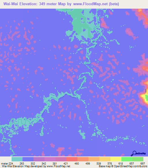 Wai-Wai,Guyana Elevation Map