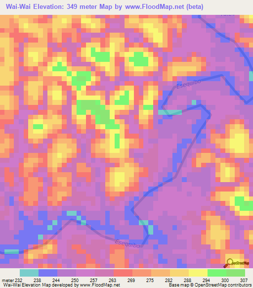 Wai-Wai,Guyana Elevation Map