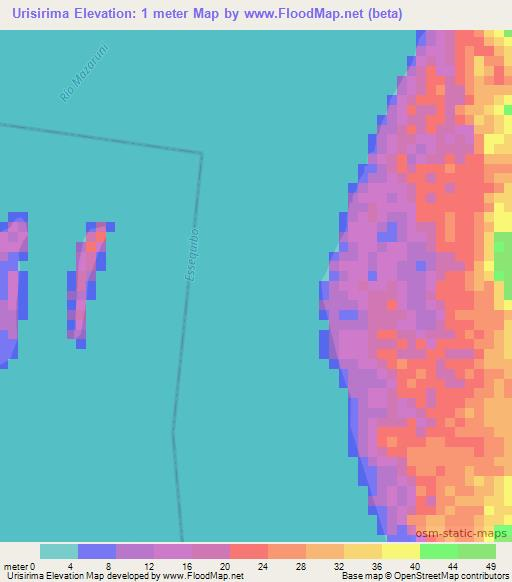 Urisirima,Guyana Elevation Map