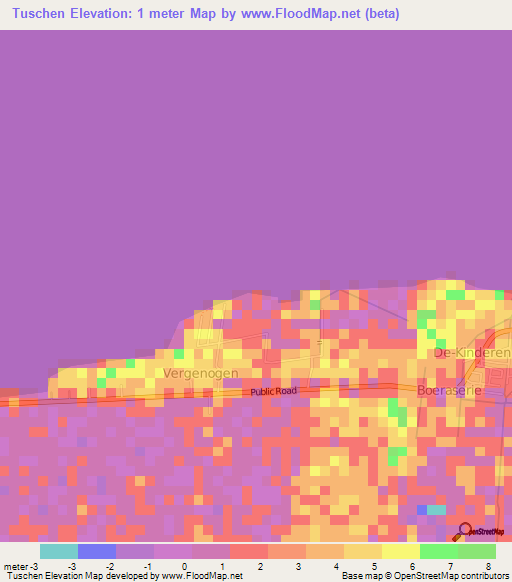 Tuschen,Guyana Elevation Map