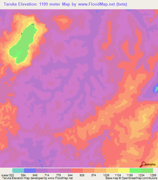 Taruka,Guyana Elevation Map